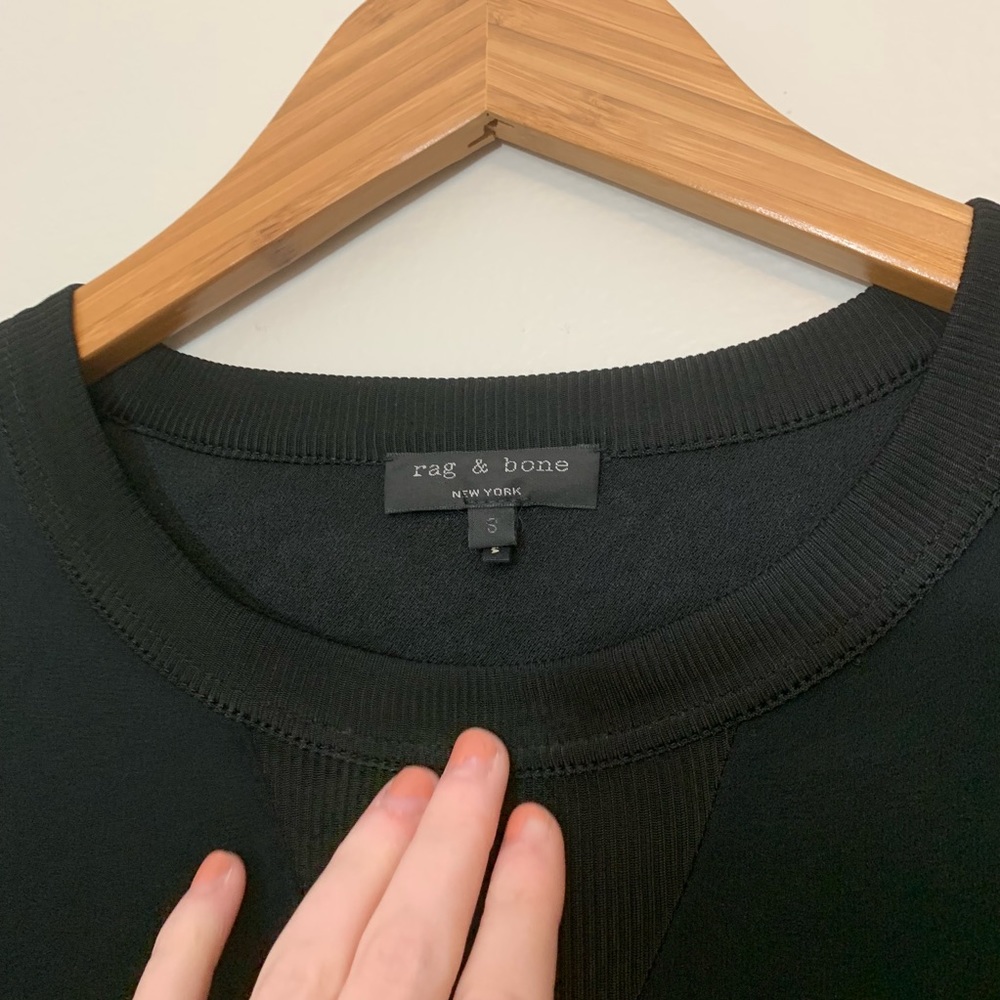 Rag & Bone Ribbed Sheer Side Panel Crewneck Tee - Picture 5 of 8